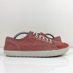 Clarks Collection Men’s Canvas Low Top Shoes Red Fade Size 10.0 M Lace Up
